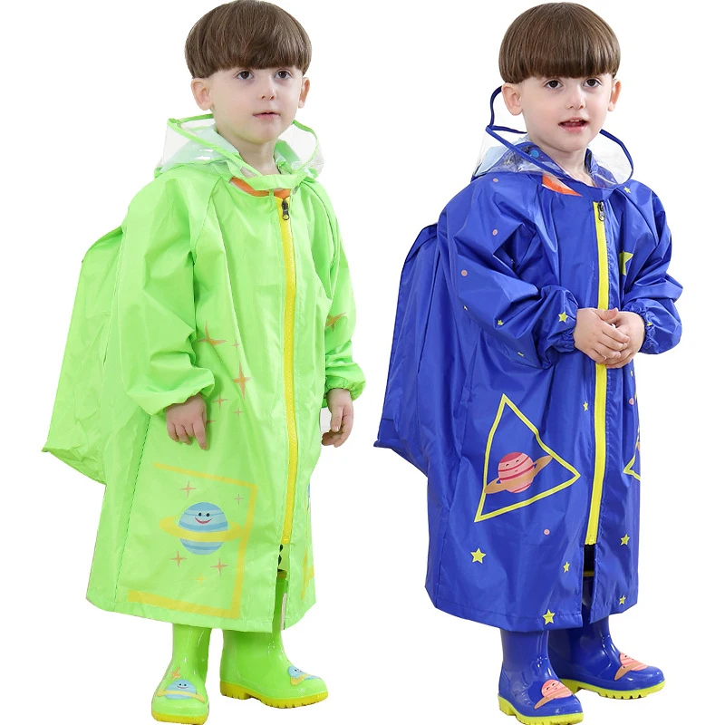 

Children's Raincoat Girls' Whole Body Waterproof Boys' Kindergarten Pupils' Poncho With Schoolbag Kids Protect Tool Accessories