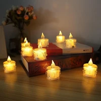 flameless led tea lights candles battery powered warm romantic pillar party home candles flameless c6l1 white decor z9v3