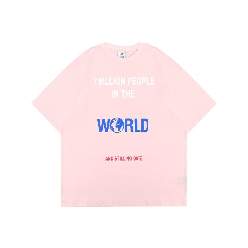 

Pink world Vetements T-shirt Men Women 1:1 High Quality Letter embroidery Vetements T Shirts Oversize VTM Tops Tee