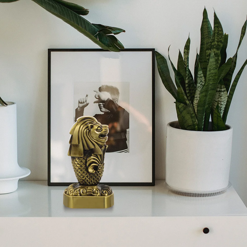 Merlion орнамент искусственное металлическое ремесло в стиле ретро настольный