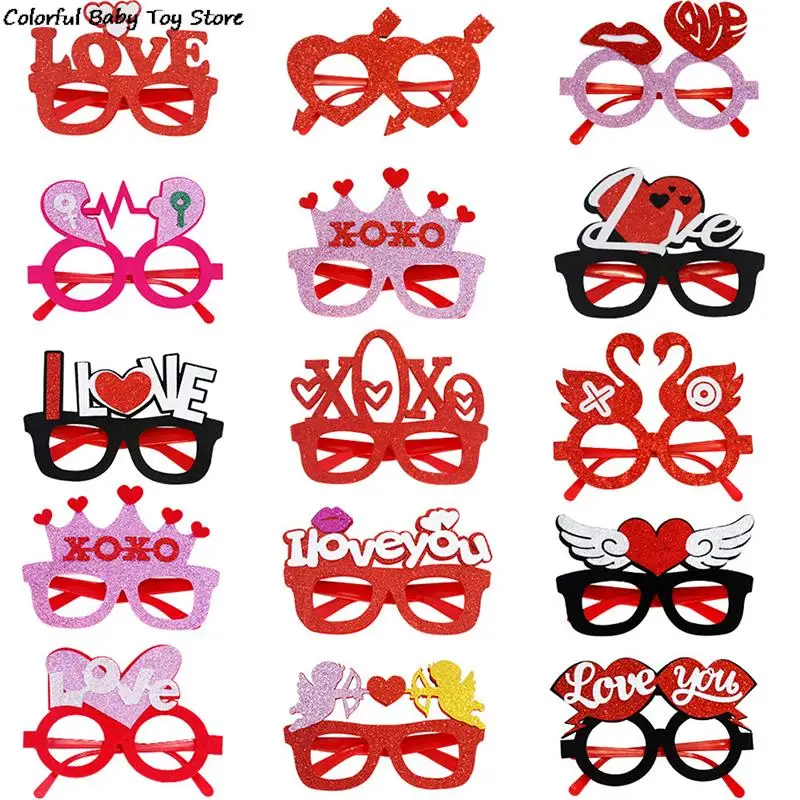 

2023 Valentine's Day Glasses Party Decor Romantic Valentine Eyeglasses Party Costume Fashion Funny Sunglasses Photo Booth Prop