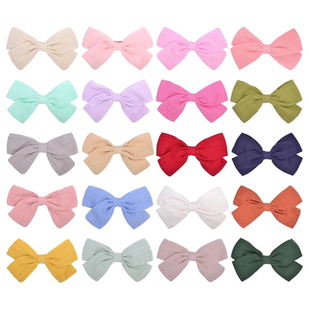 

2Pcs/set 3.6Inch Cute Solid Color Hair Bows with Clip for Girls Barrettes Hairpins Handmade Headwear Child Kids Hair Accessories