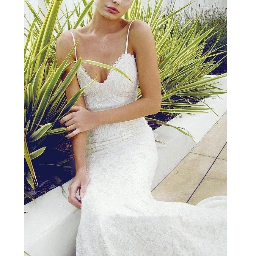 

CFED-166 2022Y New Design Graceful White Lace Long Dress Sexy Slim Fit Mermaid Dress Backless Trailing Party Dress
