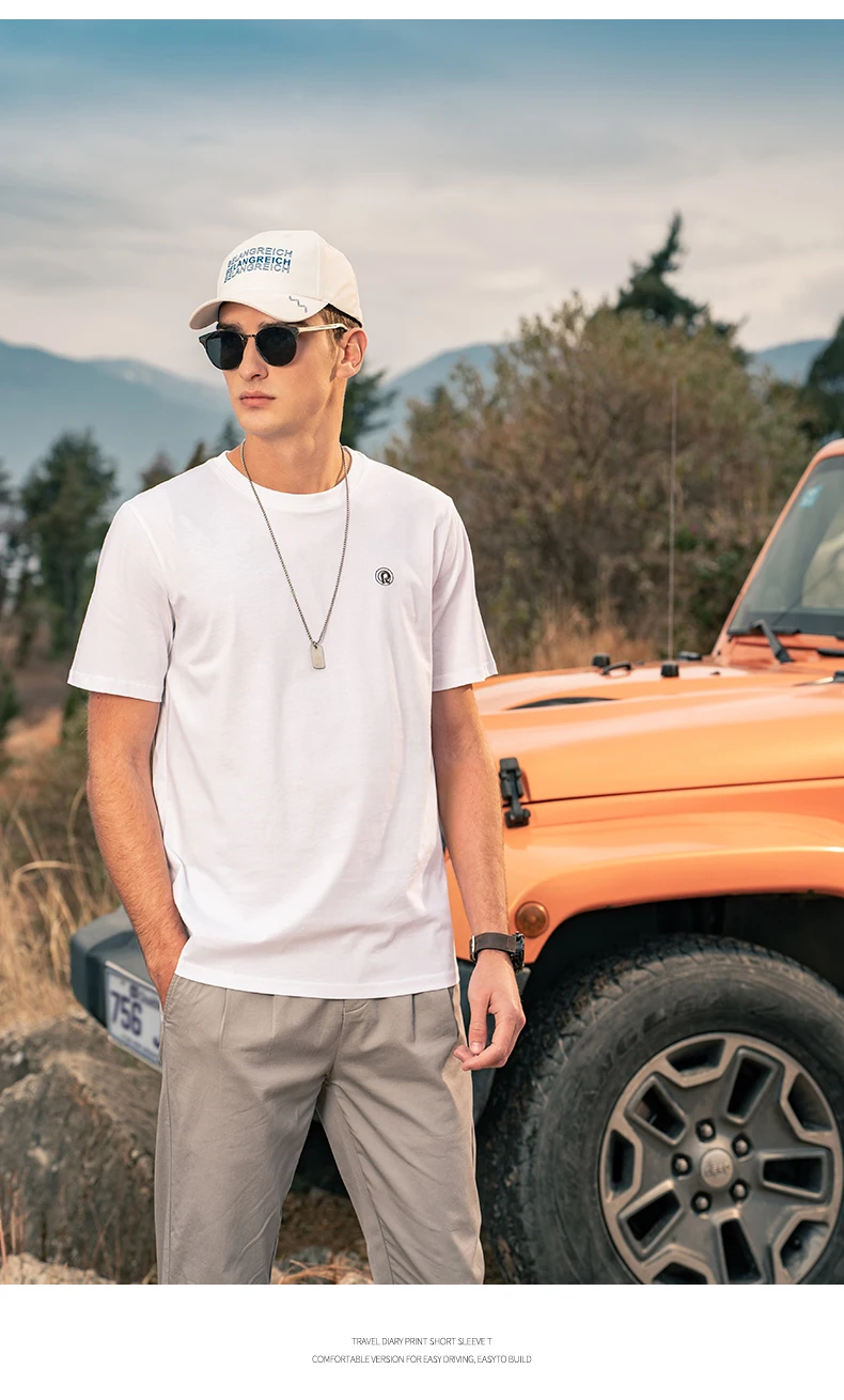 

YTX0009 мужская летняя простая повседневная легкая и удобная футболка из модала и хлопка с коротким рукавом и круглым вырезом