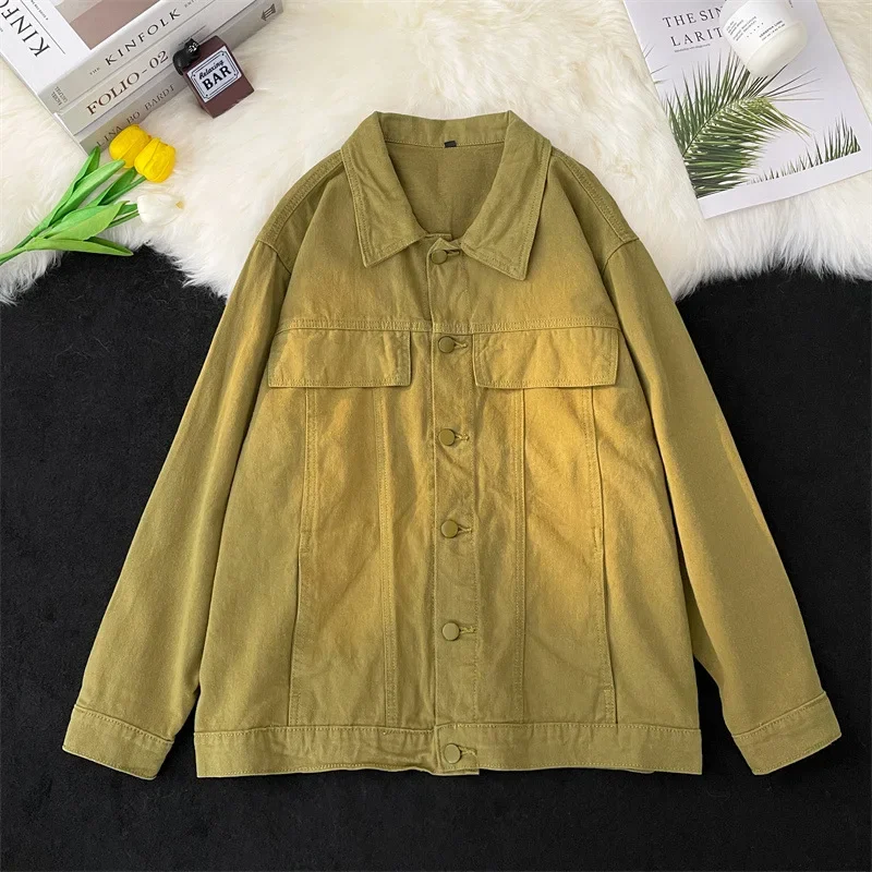 Джинсовая куртка унисекс с эффектом потертости модный универсальный кардиган