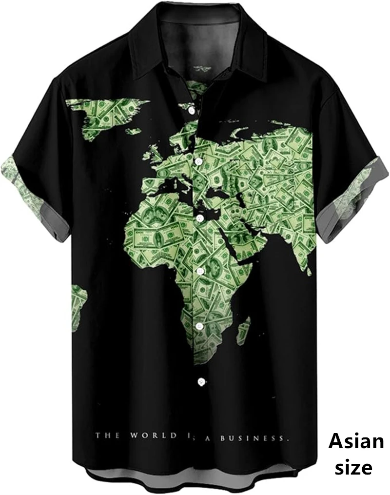 Фото New World Maps Africa Graphic Shirts Men Womens 3D Printed Hawaiian Shirts Clothing Harajuku Fashion Button Short Sleeve Tops №3