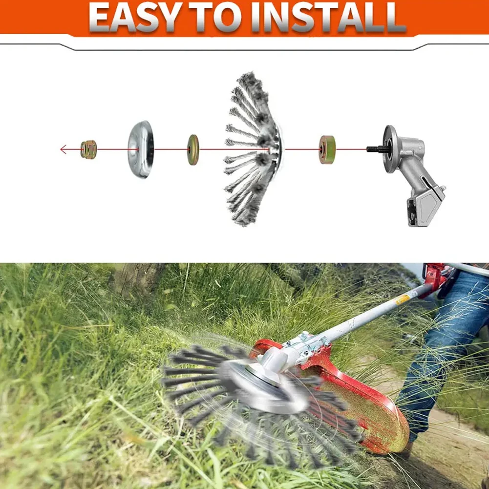 10-дюймовое колесо для удаления ржавчины универсальная садовая щетка прополки