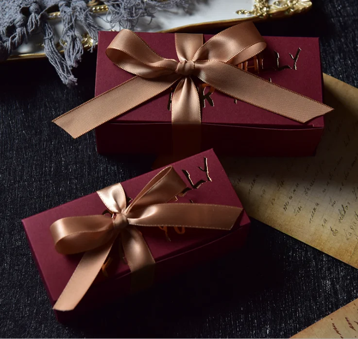 

10PCS Chocolate Box Gift Wedding Bonbon Lipstick Modeling Present Bronzing Packaging Boxes female Birthday Valentines day