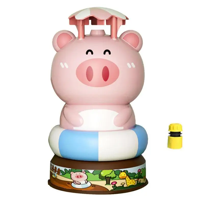 

Cute Pink Pig Shape Small Fountain 360 Degree Rotating Sprinkler Inject Splashing Water Indoor Outdoor Children Summer Water Toy