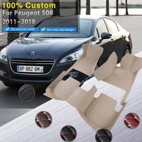 car floor mats for peugeot 508 mk1 20112018 rug luxury leather mat carpets durable anti dirt pad interior parts car accessories