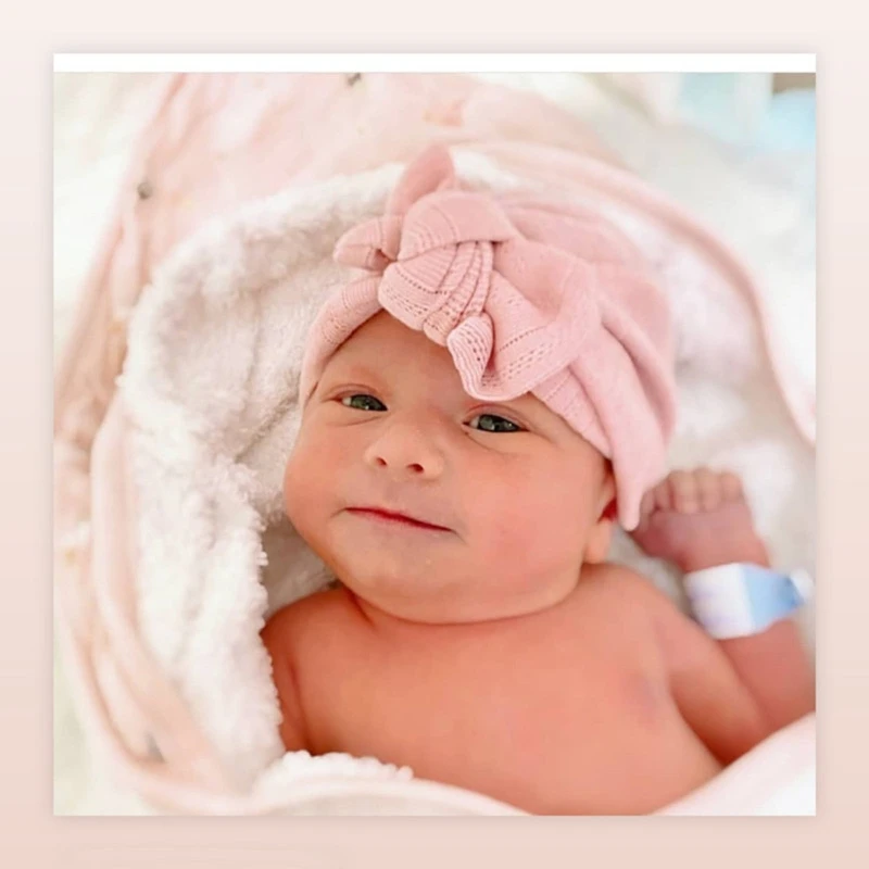 

Baby Cotton Turban Newborn Hospital Hat Baby Fetal Caps w/ Bow Knot Soft Baby Headwear Indian Hats Nursery Beanie Hats