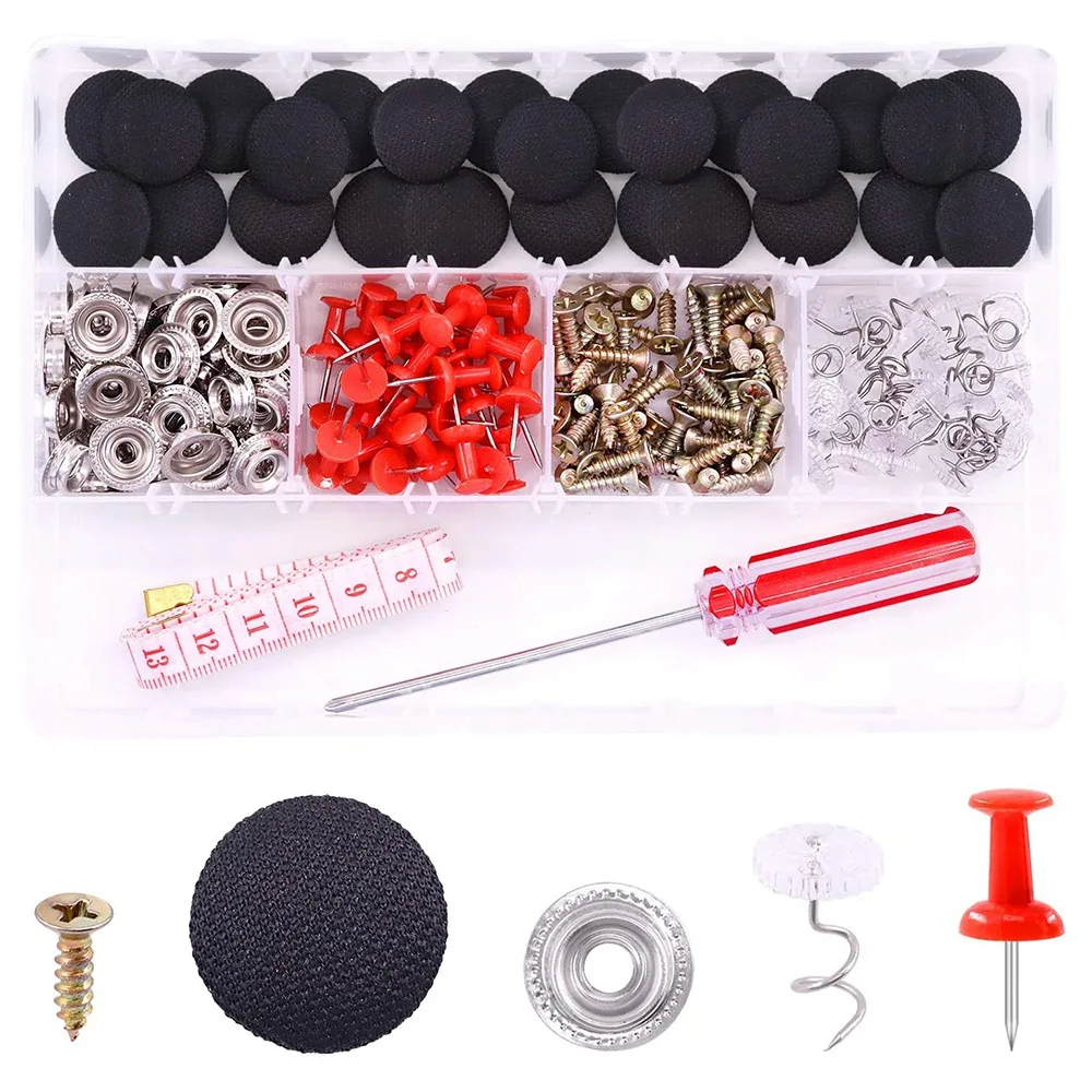 

272Pcs Car Roof Repair Rivet Kit Car Roof Buckle Retainer with Torsion Pin and Installation Tool Kit Black