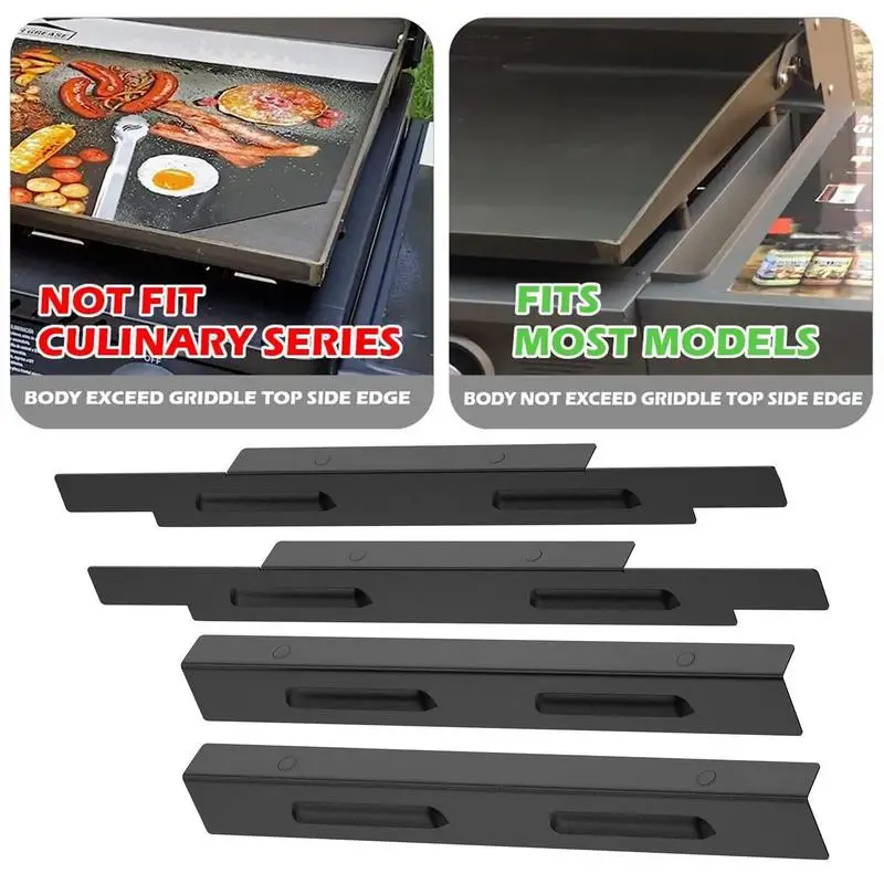 

36in Griddle Wind Guards Heat Resistant Black Stainless Steel Easily Carry Carbon Coated Dustproof BBQ Accessories Kitchen Use