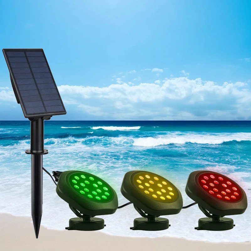

Суперъяркий подводный светильник на солнечной батарее, меняющий Цвет RGB, Точечный светильник для бассейна, уличная декоративная лампа для патио, лужайки, пруда, фонтана