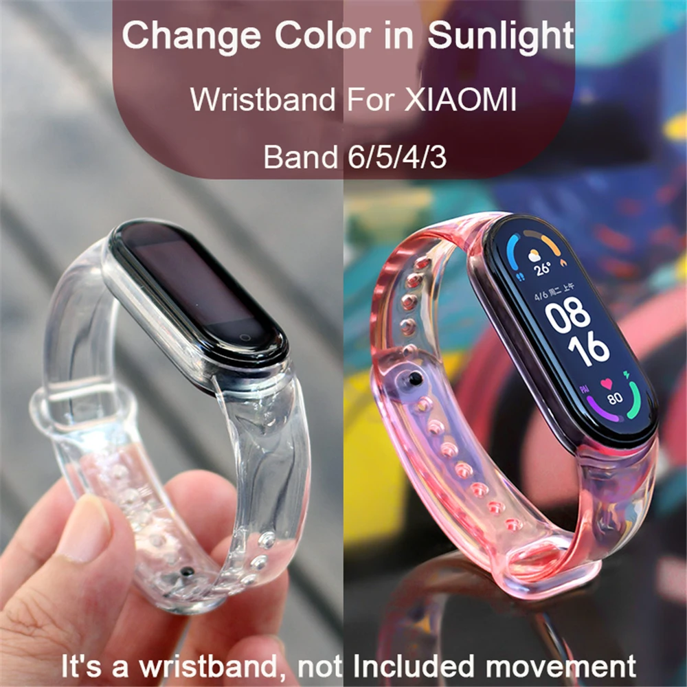 

Ремешок силиконовый прозрачный для XIAOMI Band 6 5 4 3