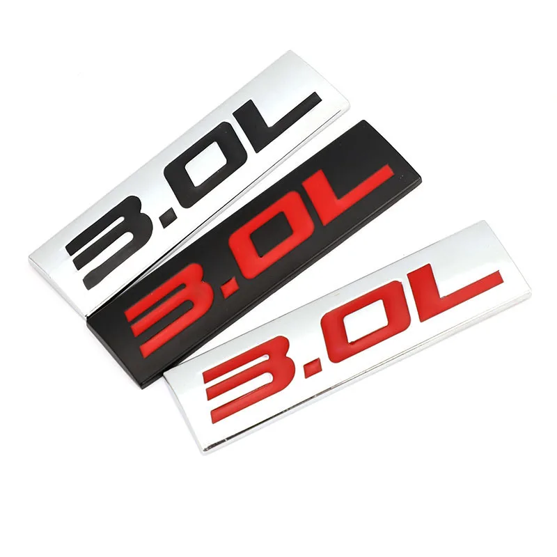 

3D Metal 3.0L 3.2L 3.5L 3.6L 3.7L 3.8L Car Emblem Trunk Sticker Decal for Audi Skoda BMW Chevrolet Ford Hyundai KIA Mazda Nissan