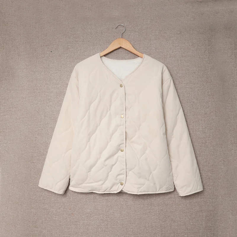 Long-sleeved Quilted Padded Jacket Casual Solid Color Short Parka Coat Coat Jacket Women's 2021 Winter Women's Fashion Jacket