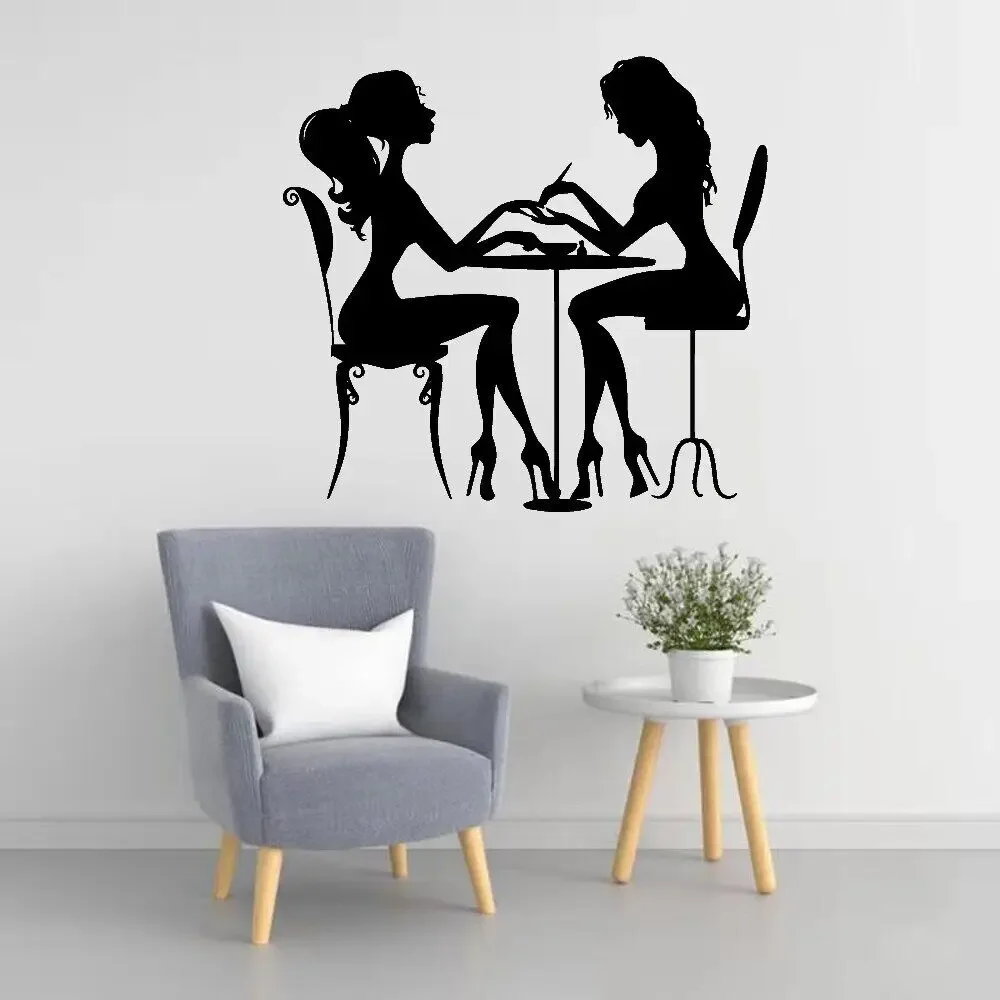 Виниловая съемная наклейка на стену для салона красоты ногтей настенный декор