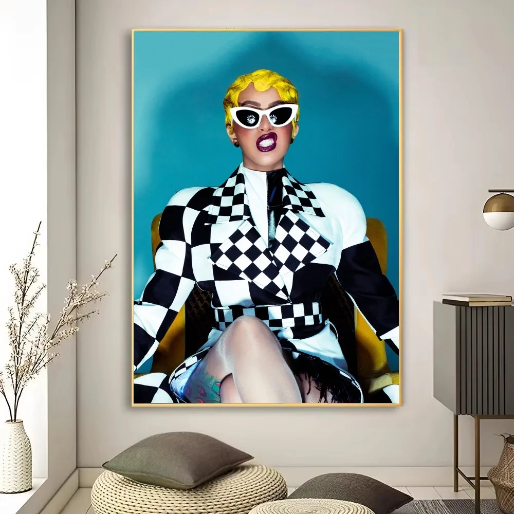 Постер Singer C-Cardi B необычная Наклейка на стену для гостиной бара винтажная