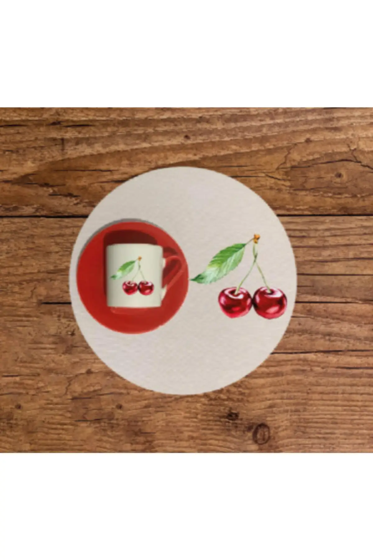 

Amazing Turkish Greek Arabic Coffee & Espresso Cup Set Cherry Printed Red Coffee Cup Supa Set