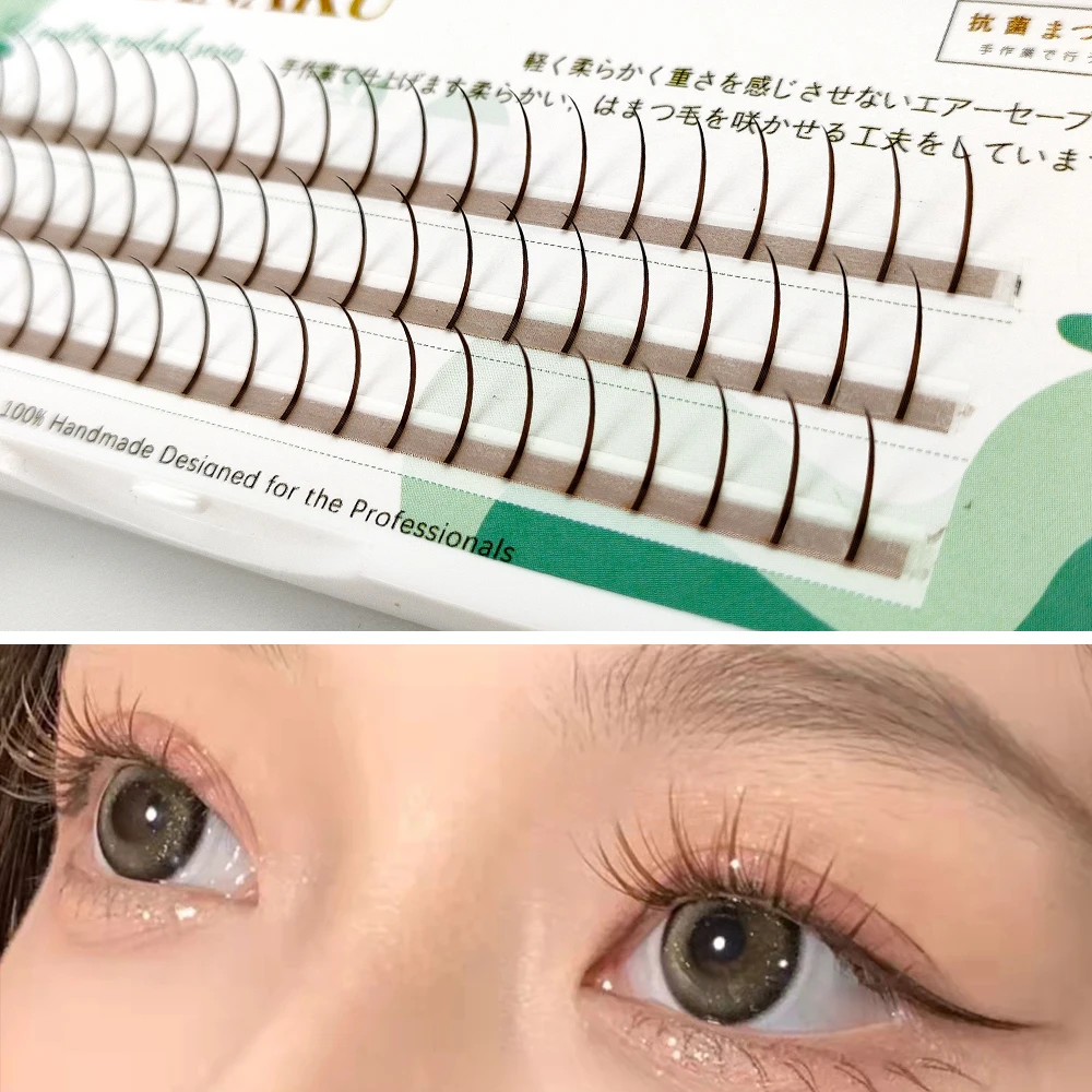 

Lakanaku Premade Spikes Lashes Extensions DIY Eyelashes Brown Fairy Eyelash Extenions for Makeup