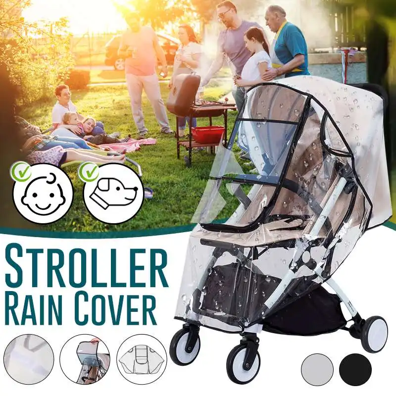 

Waterproof Stroller Accessories Rain Cover Transparent Wind Dust Shield Zipper Open Raincoat For Baby Strollers Pushchairs New