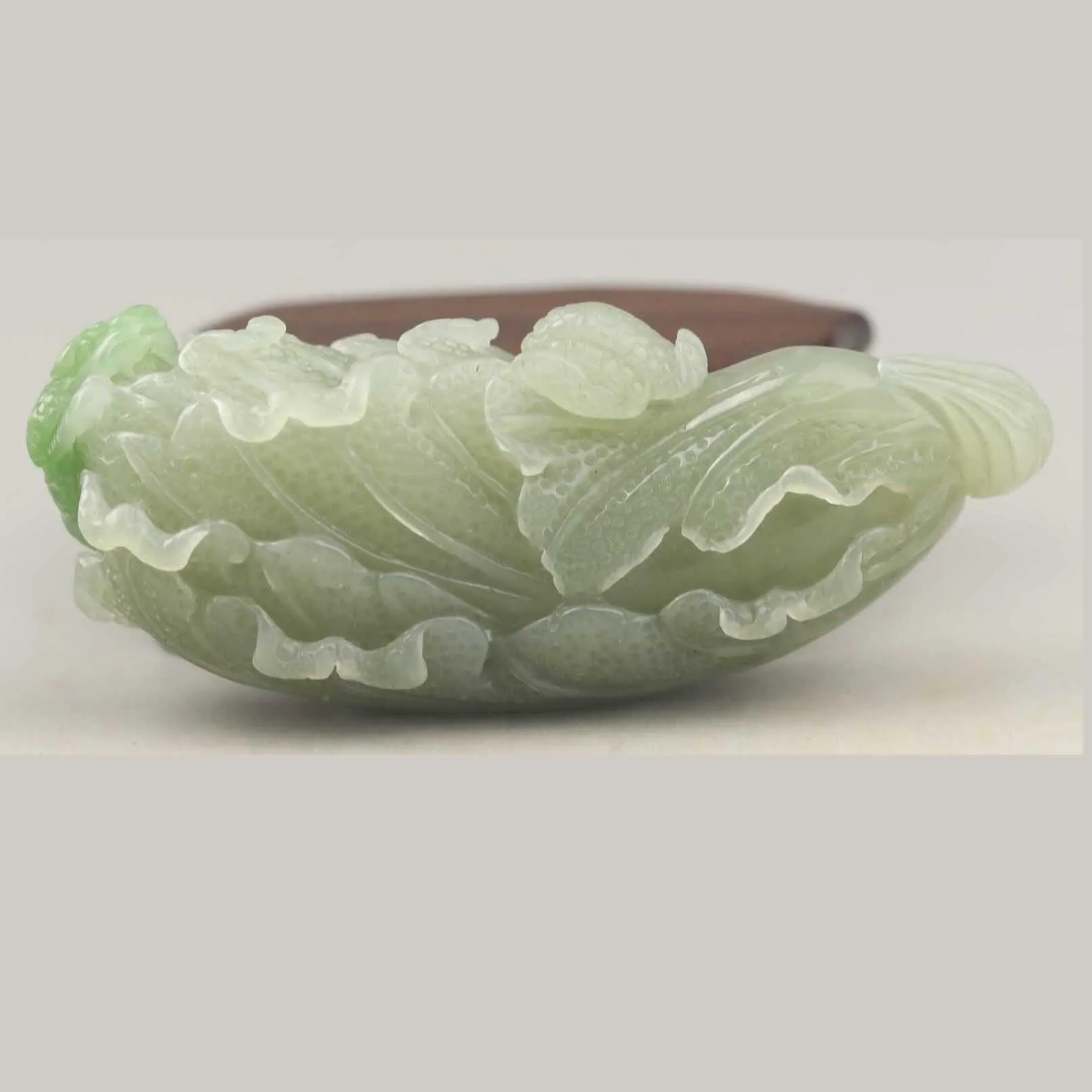 

Old China Natural hetian Jade Hand Carved statue flower cabbage pendant a1