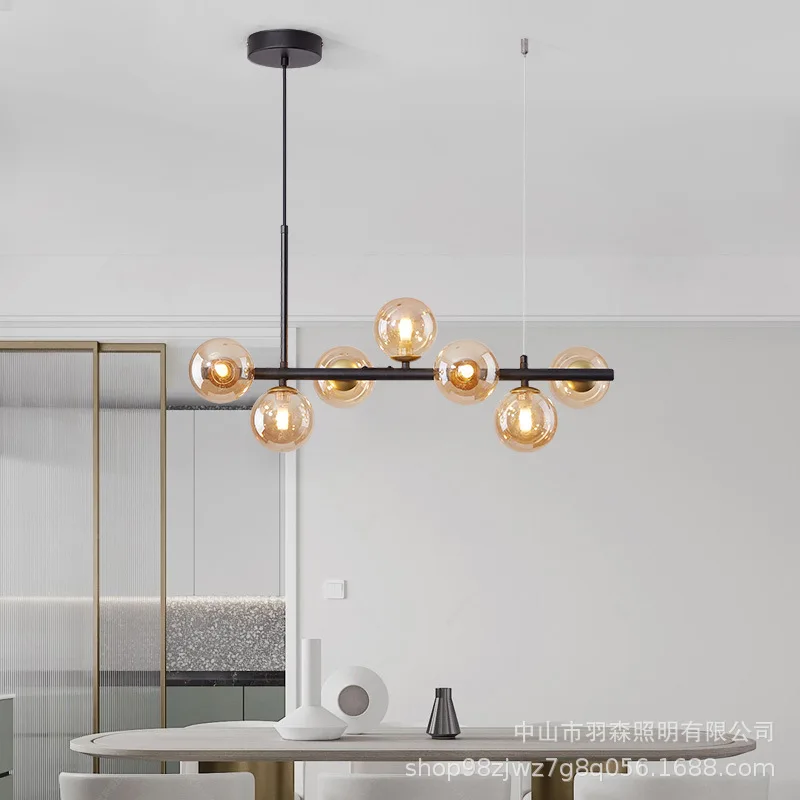 Nowoczesny długi jadalnia żyrandole szklane kulki klosz światła nad stołem kuchnia biuro lampa wisząca Home Decor oprawy 4 Nowoczesny długi jadalnia żyrandole szklane kulki klosz światła nad stołem kuchnia biuro lampa wisząca Home Decor oprawy 4