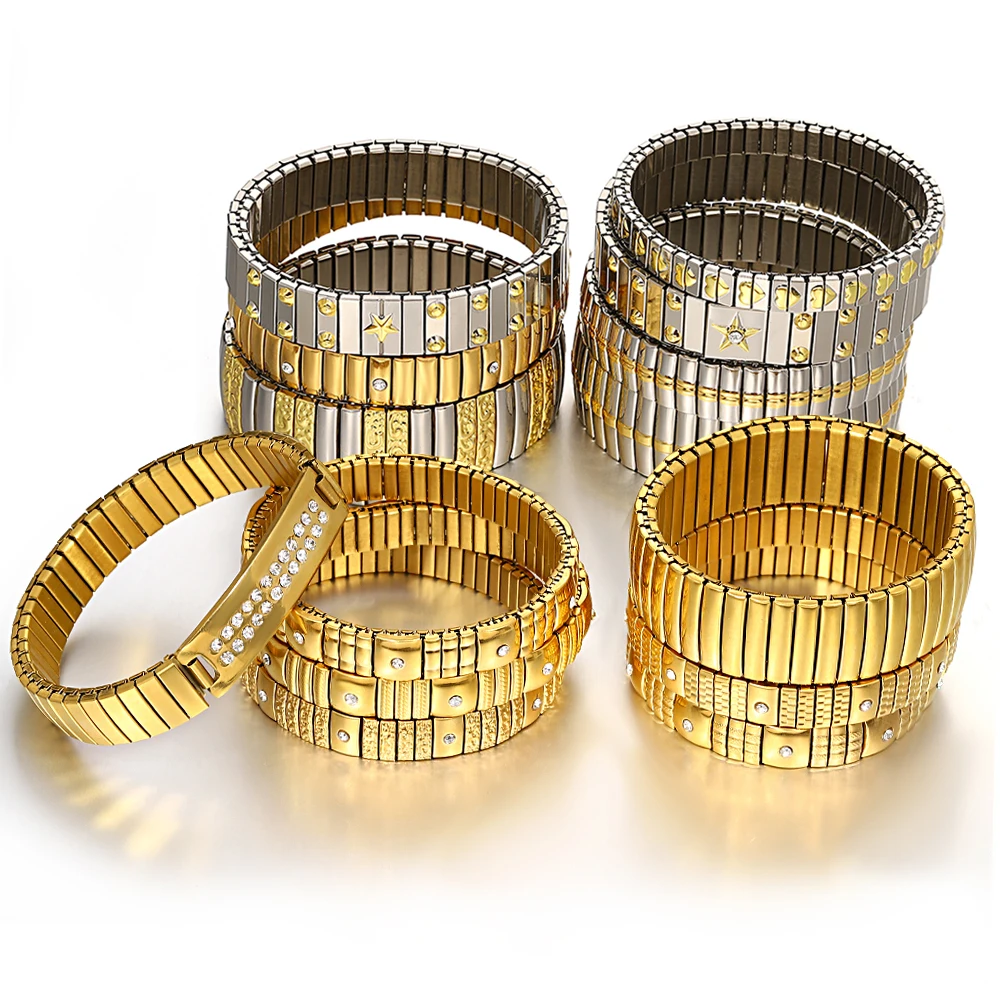 Женский регулируемый браслет из нержавеющей стали Freetry 18-каратный