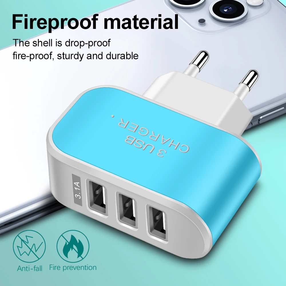 3 usb-порта 3A США AC домашнее настенное зарядное устройство адаптер питания для iphone