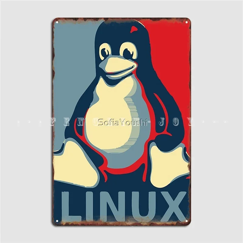 Linux Tux Penguin Obama постер металлическая табличка клубная вечеринка паб гараж