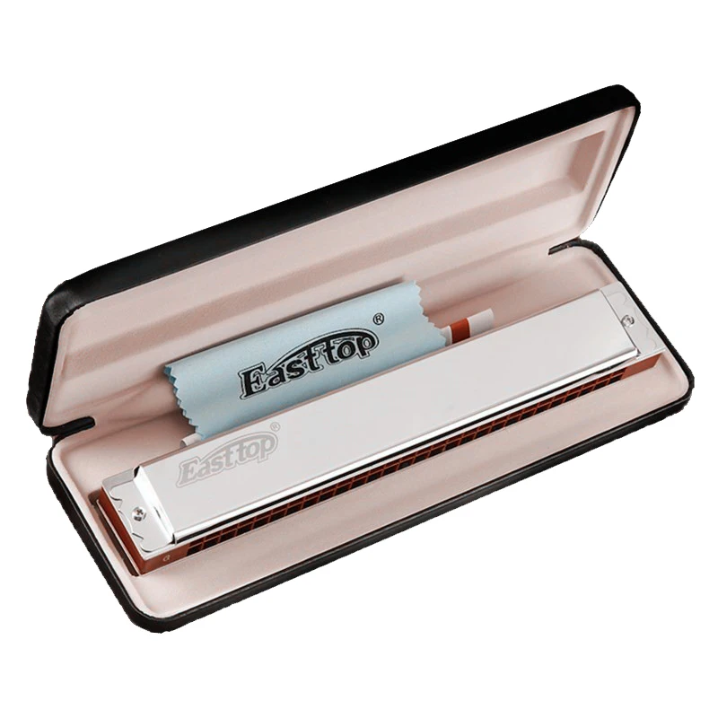 

Губная гармошка Easttop Tremolo с 28 отверстиями, профессиональная Губная гармошка East top Harps, музыкальные инструменты Key C ABS