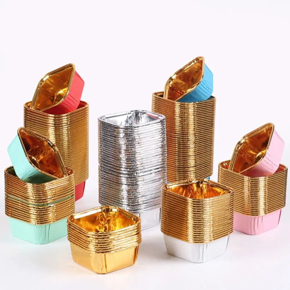 Tinfoil Cups Mini Snack Containers Reusable Aluminum Foil Tin Cup Pudding Cake Mold Muffin Cupcake Cups Dessert Cups
