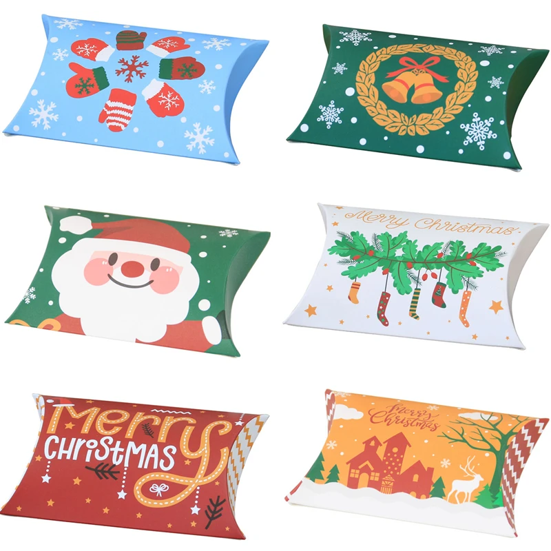 Kraft Paper Christmas Gift Boxes Decoration Cookies Packaging New Year Navidad 2023