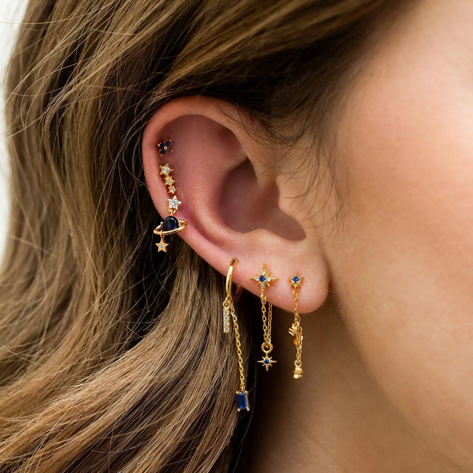 

4 Pieces Girls Dangle Earrings Chain Jewelry Valentine Day Anniversary Gift