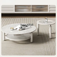 yj new living room coffee table simple modern light luxury advanced artistic italian small tea table cream style home