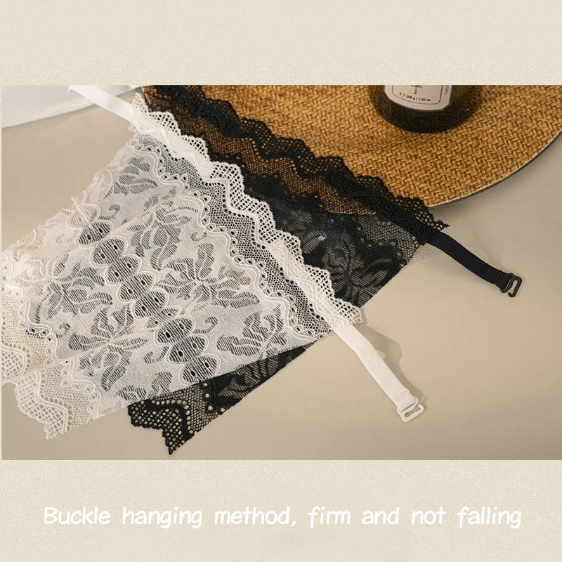 

Womens Lace Tube Top Invisible Panel Anti-glare Cleavage Cover Up Mock Camisole Anti-Exposure Summer Wrapped Chest Overlay