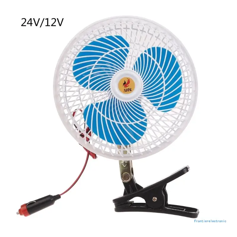 

Car Fan 24V 12V Fan Cool Gadgets Clip Fan for Front Rear Passenger Portable Car Fan Electric Car Fans DropShipping