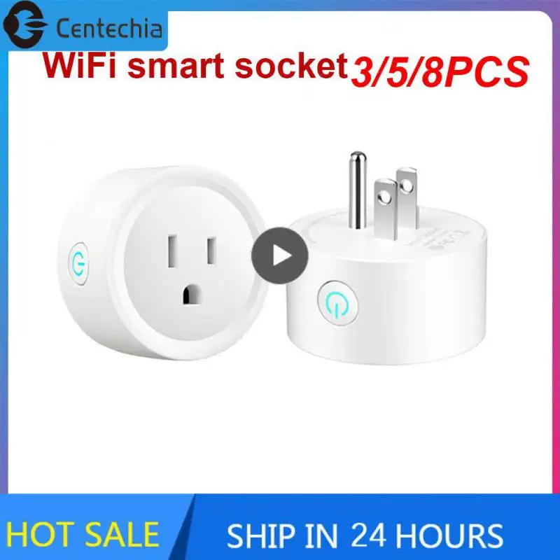 

3/5/8PCS Wifi Wireless Plug Tuya Mini Us Socket Timing Remote Control Smart Socket For Alexa And Google Home 100-240v Smart Home
