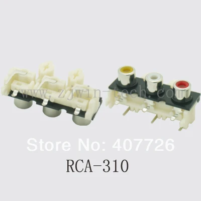 

2pcs/lot RCA jack connector female audio/video jack one hole RCA-310 color(yellow+white+red)