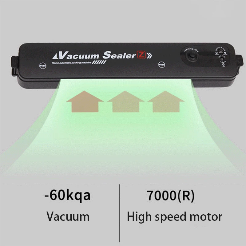 Vacuum Sealer Machine Black Style EU Plug Free Gift 10pcs Food Bags Kitchen Packer Small Sealing | Бытовая техника