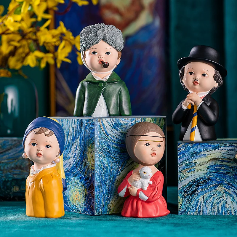 

cartoon Cute character sculpture decoration creative living room resin modern crafts office car decoration statues