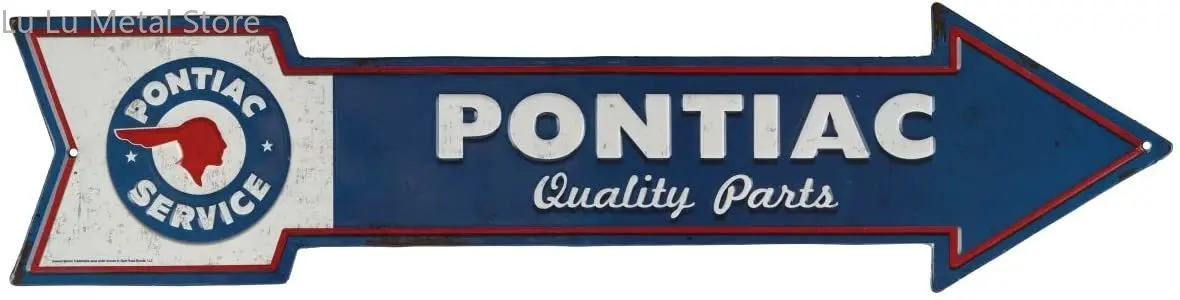 

Open Road Brands Pontiac Quality Parts Arrow Embossed Metal Sign