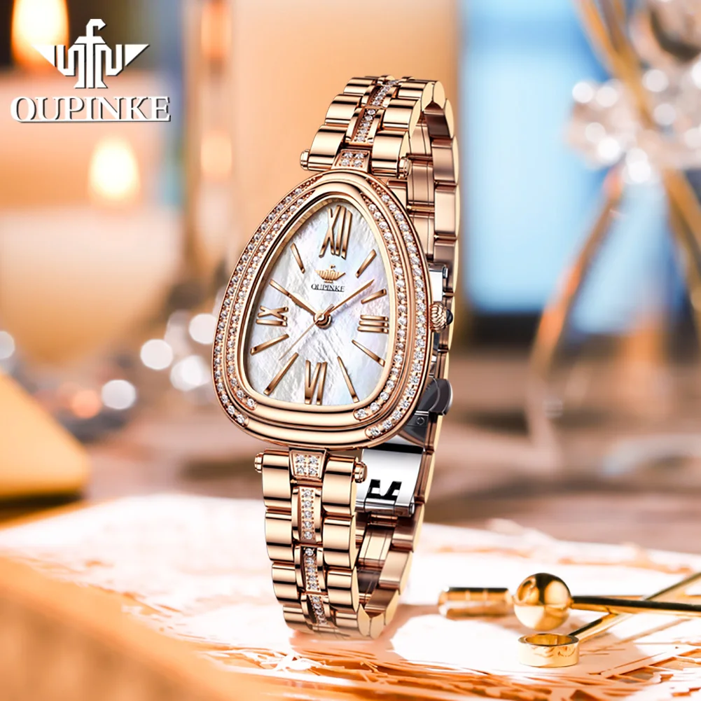

Top International Fashion OUPINKE Ms Luxury Business Fashion Sapphire Crystle Waterproof Quartz Brand Watch elegant Ladies Watch