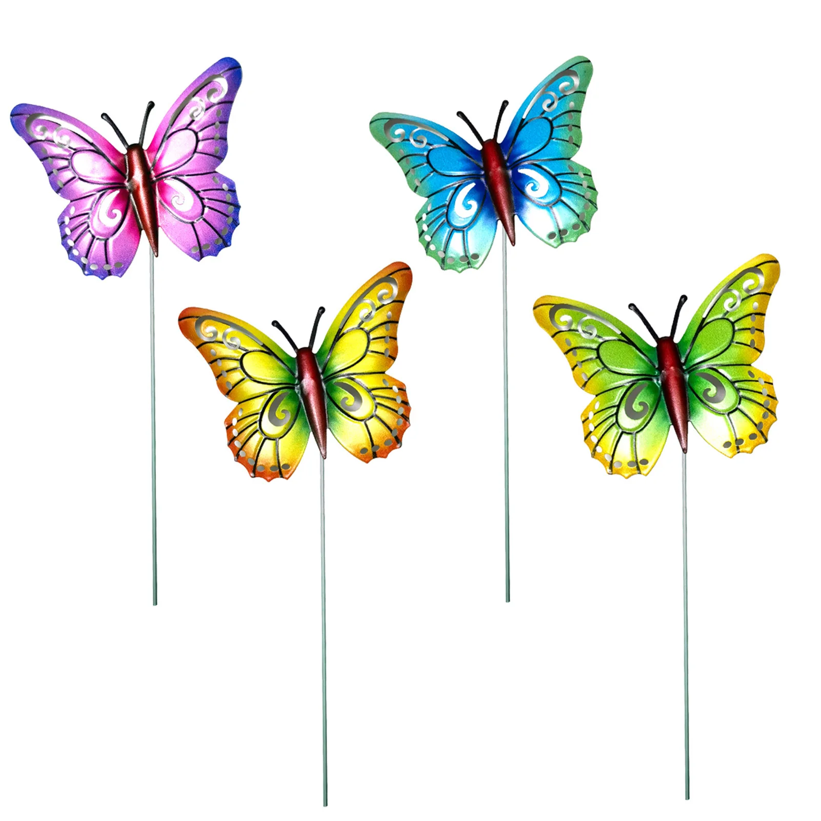 

Colorful Artificial Butterfly For Garden Decorations Fake Simulation Butterfly Stakes Yard Planter Lawn Decor 4PCS