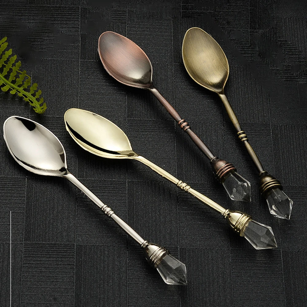 

Coffee Espresso Spoons for Mixing Vintage Mini Spoon for Sugar Dessert Coffee Stirrers Creative Wand Shape Dessert Spoons CLH@8