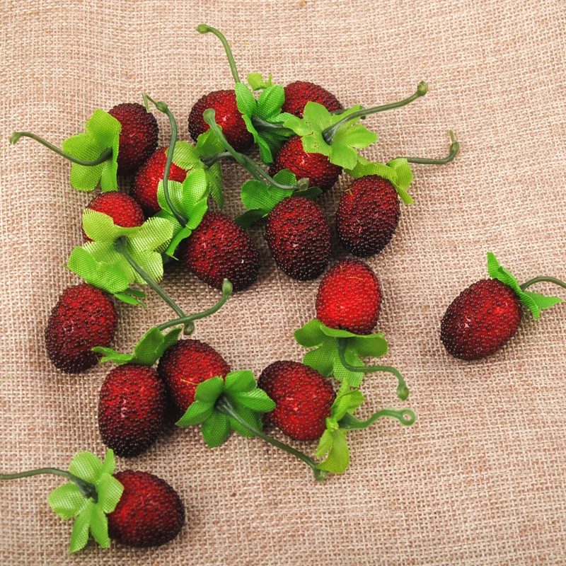 

15pcs Artificial Fruits Strawberry Fake Fruit Wedding Home Decoration Gift Craft DIY Decorative flowers