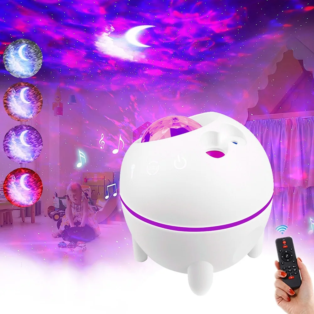 

Eloovve Aurora Moon Projector LED USB Galaxy Northern Night Light with Bluetooth Speaker for Bedroom Room Decor Ceiling Kid Gift