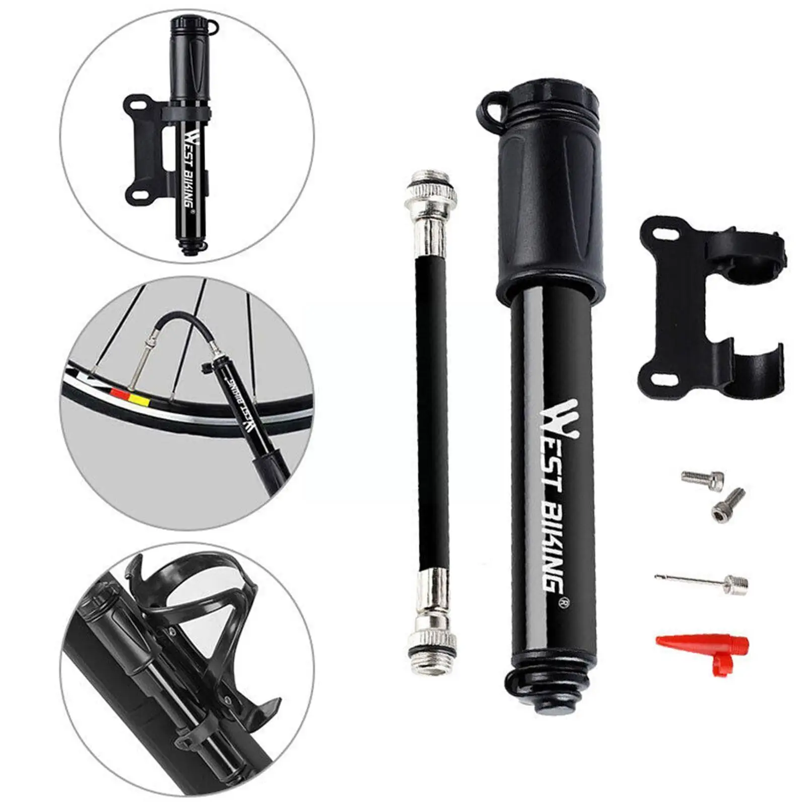 Mini Bike Pump 120PSI Cycling Hand Air Pump Tire Inflator Accessories MTB Bike Presta Pump Bicycle Schrader Valve V3W8