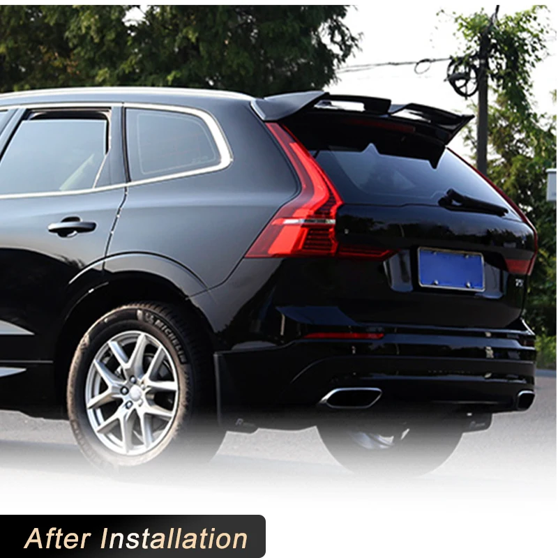 ABS глянцевый черный карбоновый задний спойлер на крышу для Volvo XC60 2018-2020